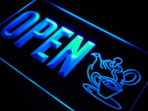Open Tea Shop LED Light Sign